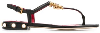 Dolce & Gabbana Logo Flat Sandals