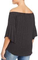 Thumbnail for your product : Alison Andrews Plus Polka-Dot Off-the-Shoulder Top
