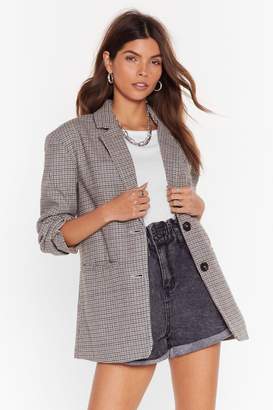 BEIGE Nasty GalNasty Gal Womens Look What I Houndstooth Oversized Wool Blazer S, BEIGE Nasty GalNasty Gal Womens Look What I Houndstooth Oversized Wool Blazer S,