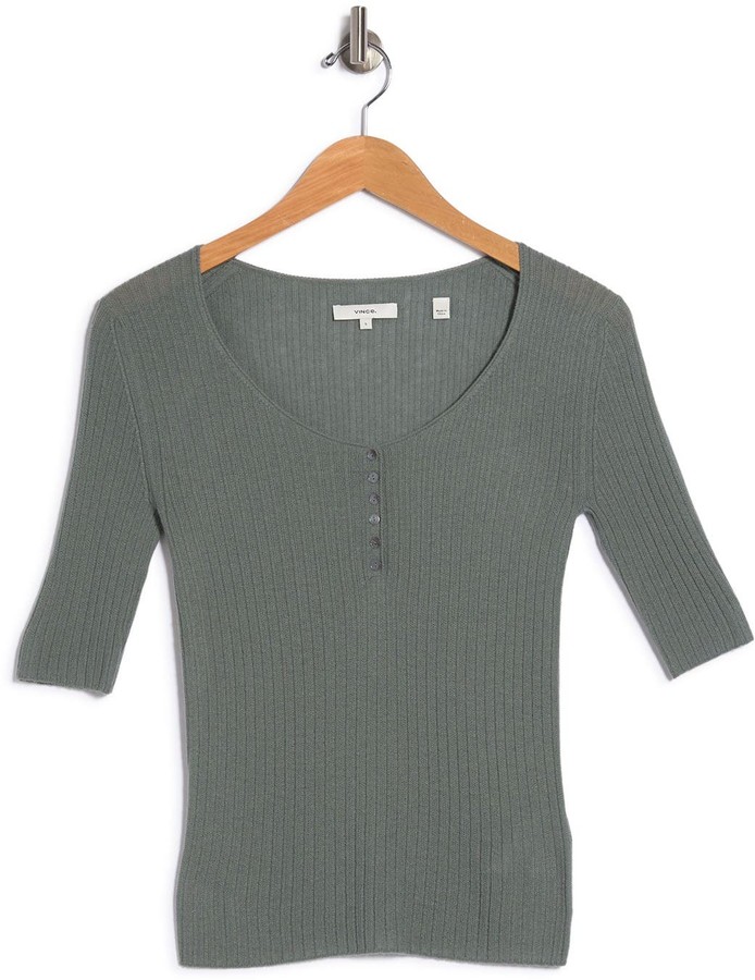 Vince Scoop Neck Henley ShopStyle