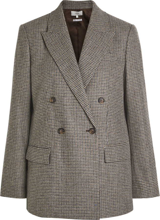 Vince Houndstooth Woven Blazer