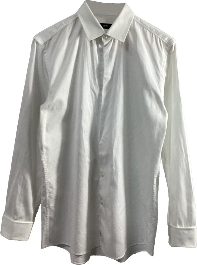HUGO BOSS Slim Fit Shirt in White Cotton