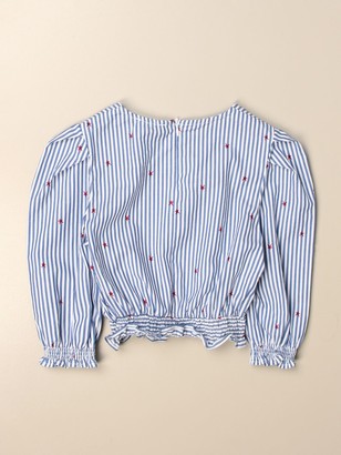 Liu Jo Striped crewneck shirt with micro embroidery