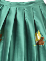 Thumbnail for your product : Choies Green Embroidery Floral Midi Skirt