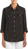 Thumbnail for your product : Jones New York Fitted Polka Dot Shirt with Roll Sleeves