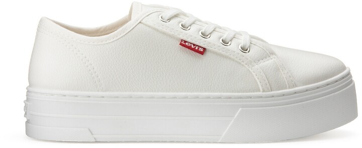 levi white platform trainers