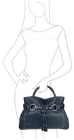 Thumbnail for your product : Buti Navy Blue Pebble Italian Leather Satchel Handbag
