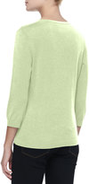 Thumbnail for your product : Neiman Marcus V-Neck Silk-Cashmere Top, Mint