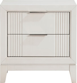 Latitude Run Antique White Bedroom Nightstand 2 Drawers Modern With Front Appeal 2 Nightstand In White Addition