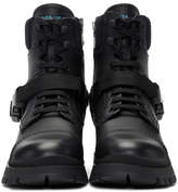 Thumbnail for your product : Prada Black Clip Detail Combat Boots