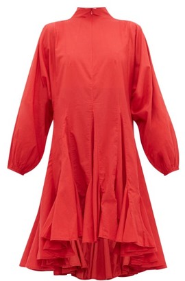 Rhode Resort Adeline Flounced-hem Cotton-voile Dress - Red