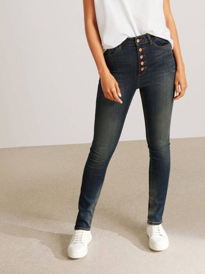 Button High Waisted Skinny Jeans | Shop the world's largest collection of  fashion | ShopStyle UK