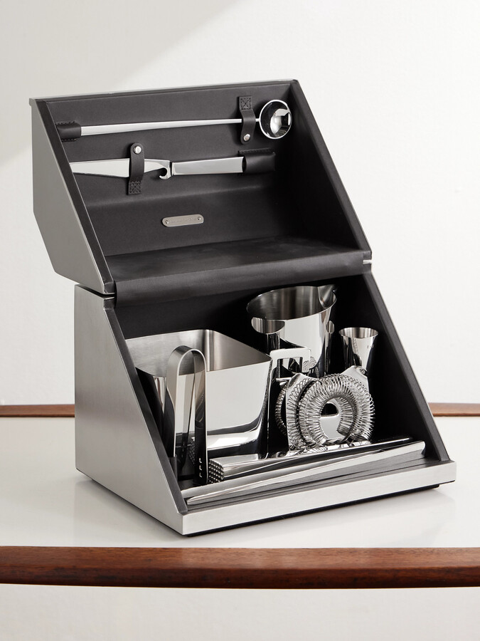 Stainless Steel and Leather Bar Tool Set