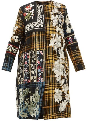 Biyan Holia Floral-embroidered Cotton Coat - Multi