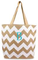 Thumbnail for your product : Cathy's Concepts Monogram Chevron Print Jute Tote