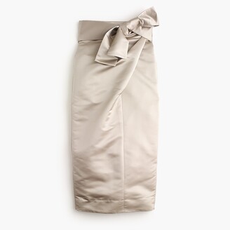 J.Crew Wrap sash skirt in duchesse satin