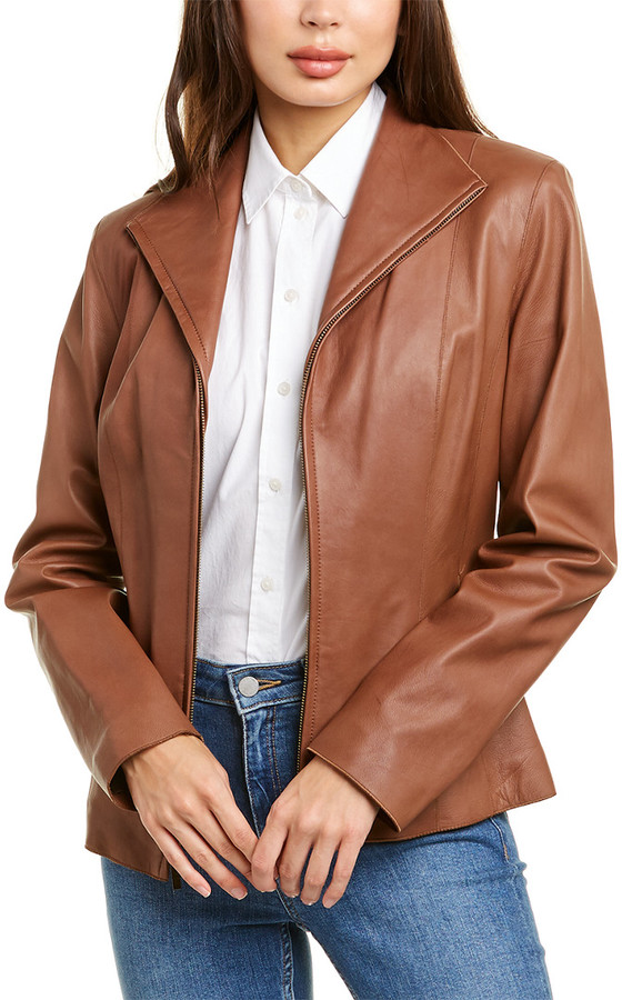 Genuine Lambskin Cole Haan Women's Leather Jacket Cole Haan