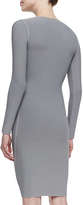 Thumbnail for your product : Giorgio Armani Long-Sleeve V-Neck Sheath Dress, Gray