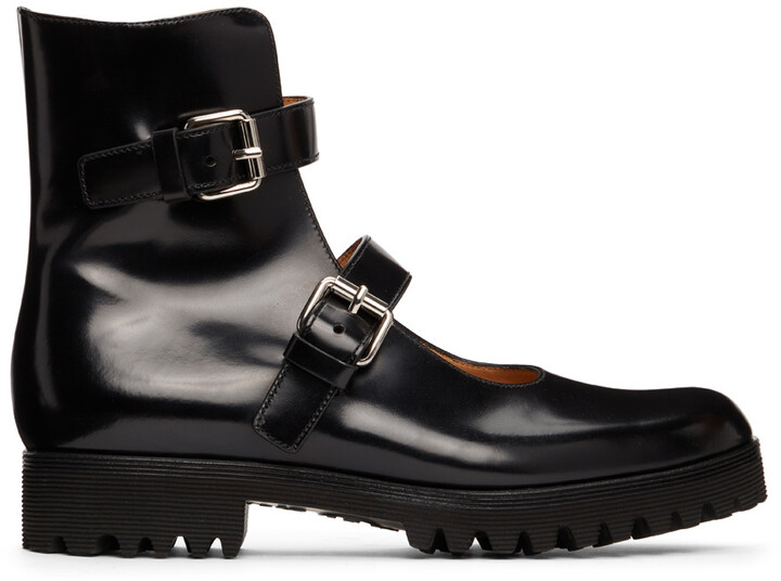 black high cut boots