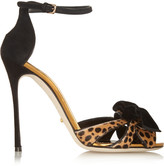 Thumbnail for your product : Sergio Rossi Leopard-print calf hair and velvet sandals