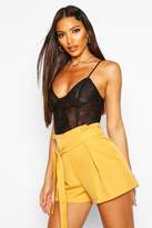 Thumbnail for your product : boohoo Tailored Smart Tie Belt Shorts
