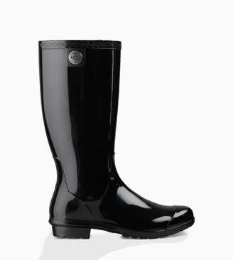 high gloss black boots