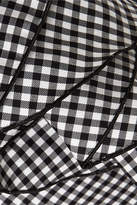 Thumbnail for your product : Antonio Berardi Ruffled Gingham Cotton Peplum Top - Black