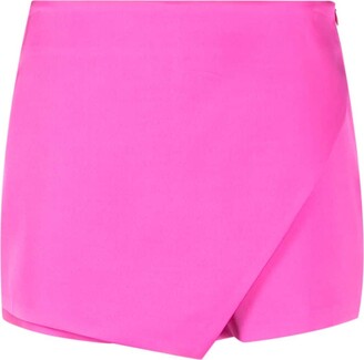 Buy Nasty Gal Premium Bonded Satin Fringe Shorts In Pink