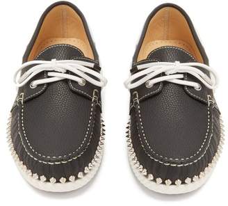 Christian Louboutin Steckel Stud-embellished Leather Deck Shoes - Mens - Black