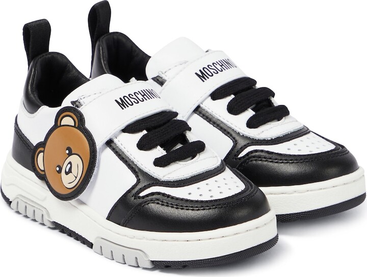MOSCHINO BAMBINO Teddy Bear leather sneakers