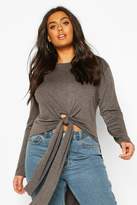 Thumbnail for your product : boohoo Plus Tie Front Maxi T-Shirt