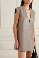 Thumbnail for your product : Ganni Leather Mini Dress - Taupe