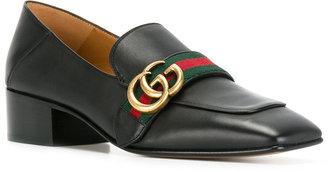 Gucci GG Web low-heel loafer pumps