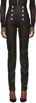 Balmain Black High-Rise Leather Pants