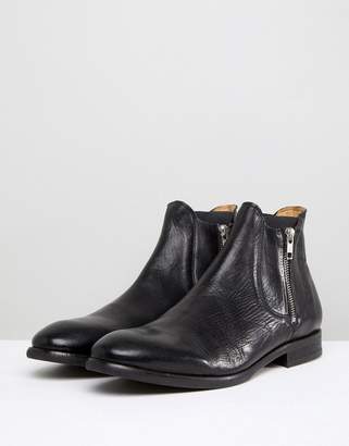 H By Hudson Mitchell Leather Zip Up Boots