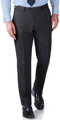 Charles Tyrwhitt Charcoal slim fit herringbone business suit pants