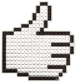 Anya Hindmarch Metallic Capra Leather Oversized Pixel Thumbs Up Sticker