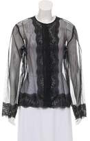 Thumbnail for your product : Christopher Kane Lace-Accented Mesh Cardigan w/ Tags Black Lace-Accented Mesh Cardigan w/ Tags