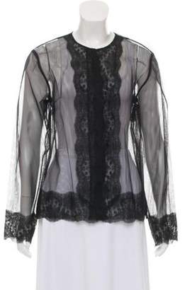 Christopher Kane Lace-Accented Mesh Cardigan w/ Tags Black Lace-Accented Mesh Cardigan w/ Tags