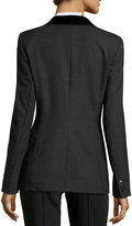 Thumbnail for your product : Escada Burghilde Velvet Trimmed Wool Twill Blazer, Charcoal