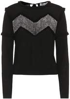 Valentino Lace-trimmed wool sweater