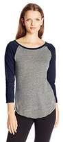 Thumbnail for your product : Soffe Women's Juniors Tri-Blend 3/4 Sleeve Baseball Tee