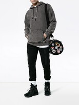 Thumbnail for your product : Saint Laurent Printed Logo Distressed Hoodie