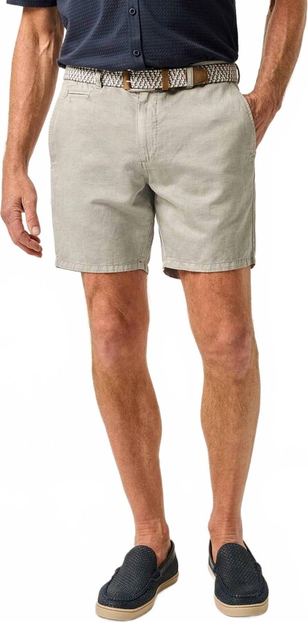 Melrose Cotton Linen Short In Light Grey