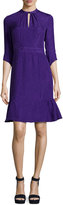 Thumbnail for your product : Nanette Lepore 3/4-Sleeve Silk Jacquard Cocktail Dress, Purple