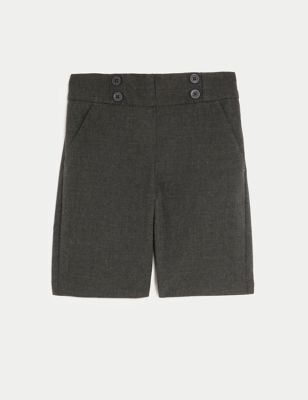 M's Girls' Button Front School Shorts (2-16 Yrs)