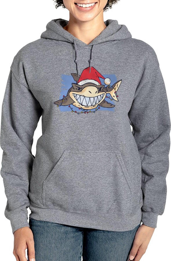 CafePress Christmas Shark Sweatshirt Women's Dark Pullover Hoodie Sweatshirt Navy