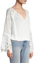 Thumbnail for your product : Ramy Brook Crystal Embroidered Bell-Sleeve Top