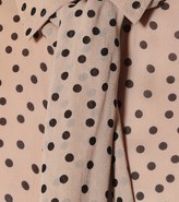 Thumbnail for your product : Ganni Polka-dot georgette tie-neck blouse