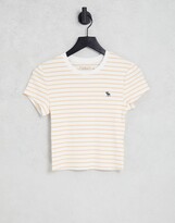 Thumbnail for your product : Abercrombie & Fitch crop logo baby T-shirt in yellow stripe